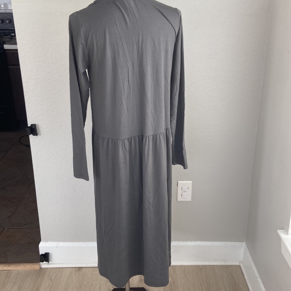 Eileen Fisher crew neck long sleeve Jersey Dress - Picture 7 of 9